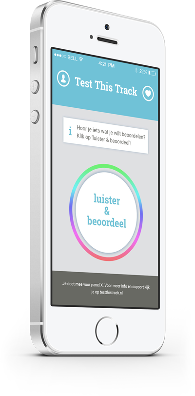 iPhone met de app Test This Track